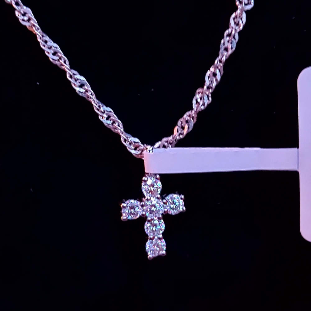 Mossanite Elegant Cross Necklace #51